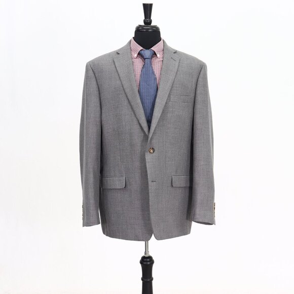 Ralph Lauren 46L Gray Solid 2-Button Sport Coat Blazer Jacket G636